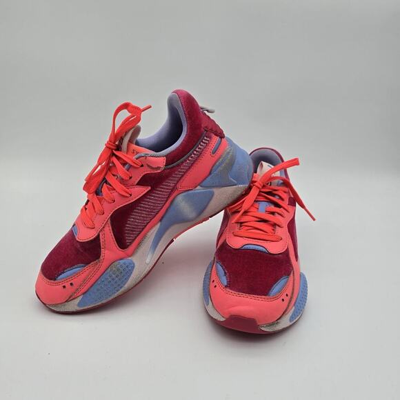 Puma Sneakers Womens 6.5 RS X V Day Shoes Pink Purple Red 387408 01 Neon